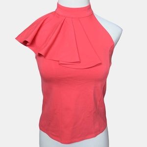 Anthropologie Eri + Ali Coral Ruffled Nobility Top